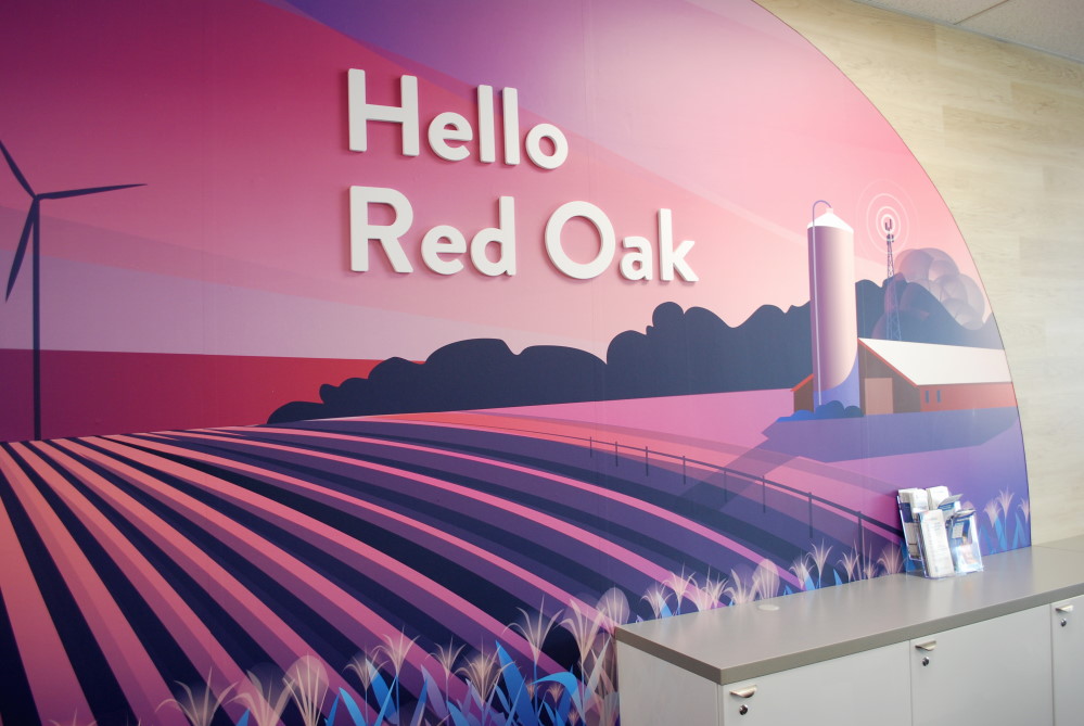 hello red oak wall sign