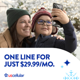 One line for $29.99 per month. UScellular