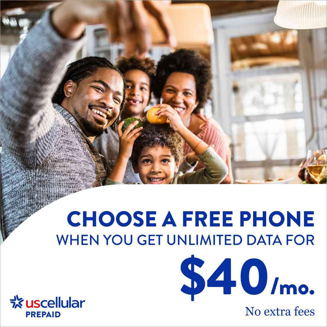 Choose a Free phone when you get Unlimited Data for $40 per month. No extra fees. UScellular Prepaid.