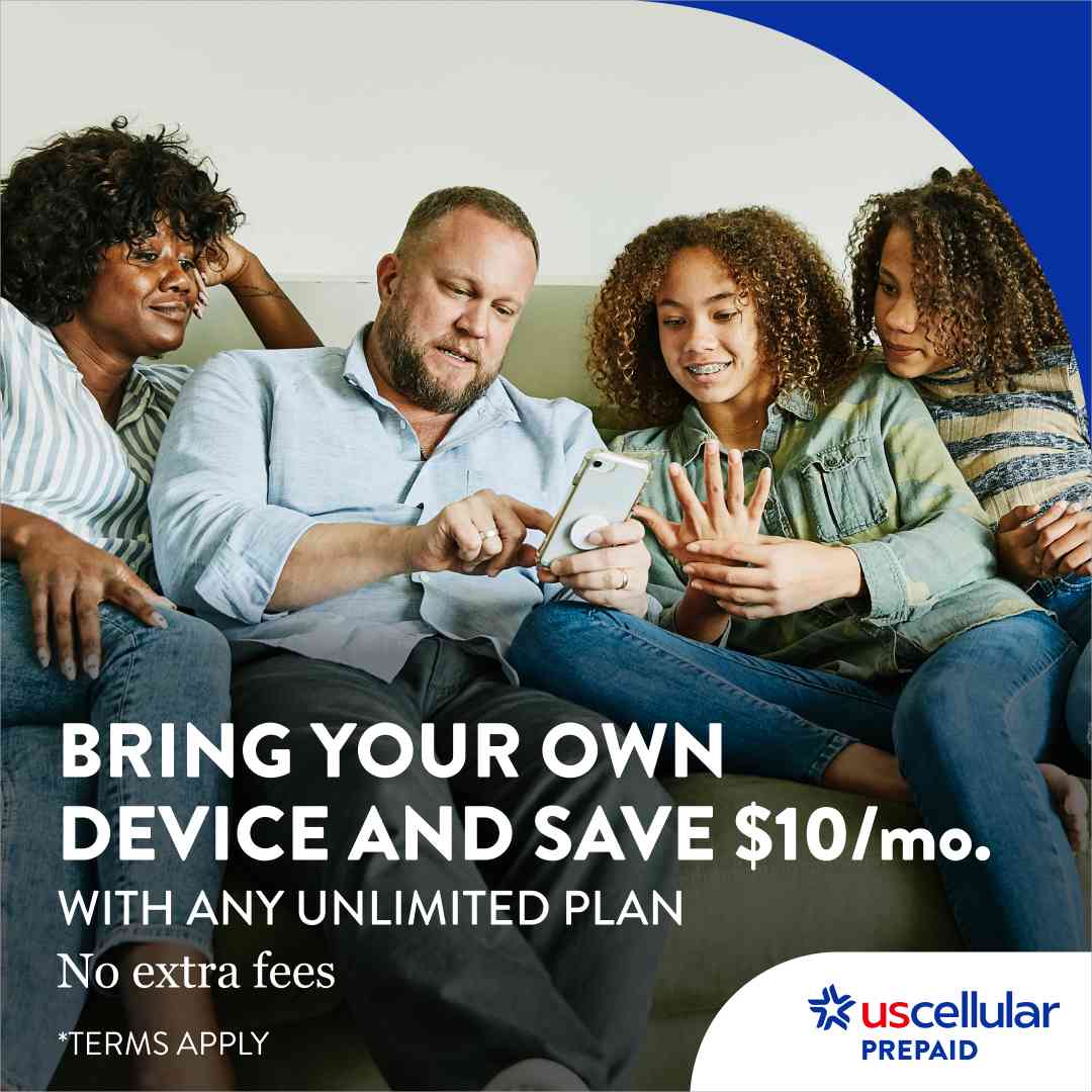 Bring your own device and save $10 per month with any unlimited plan. No extra fees. Terms apply. UScellular Prepaid.