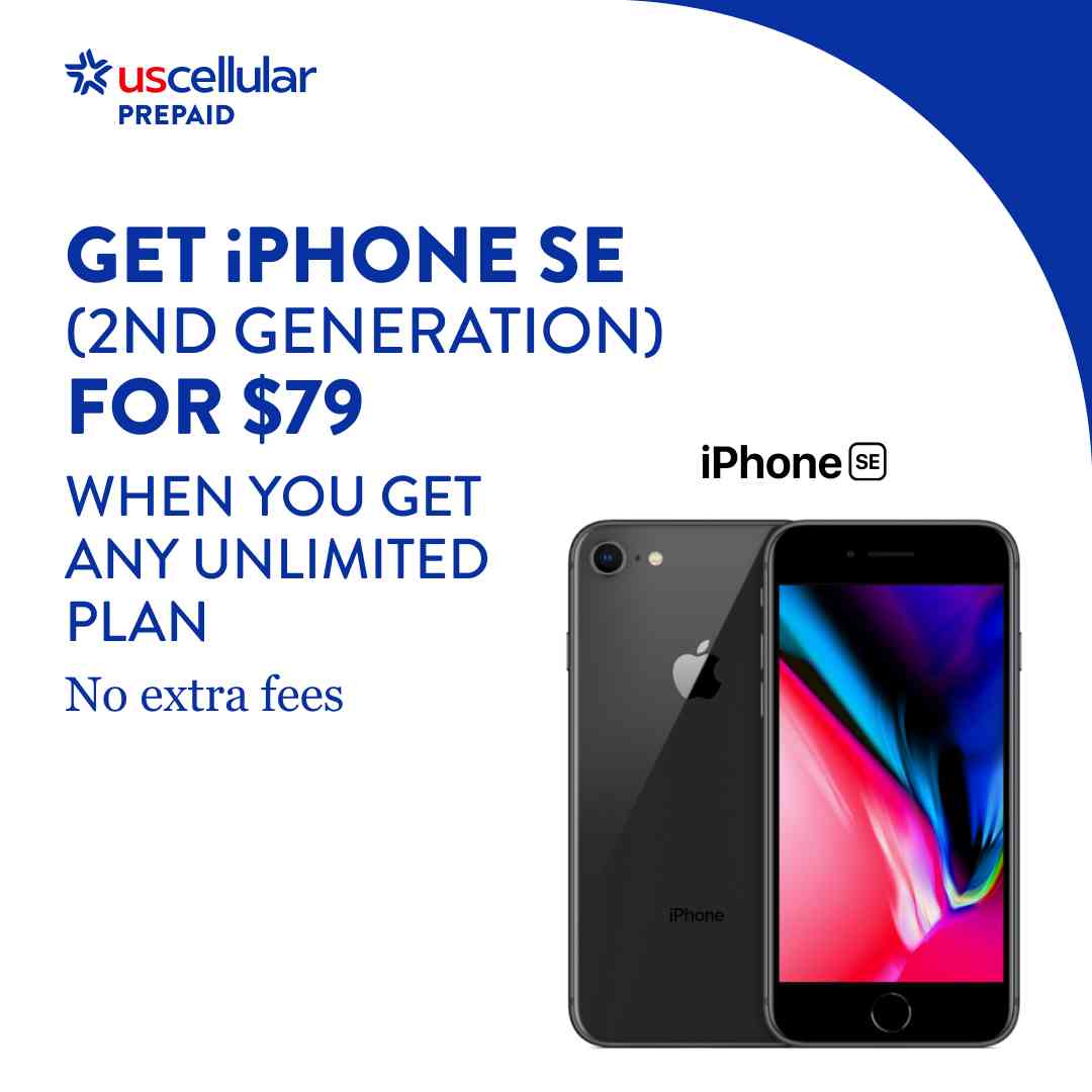 UScellular Prepaid. Get iPhone SE 2nd generation for $79 when you get any unlimited plan. No extra fees. iPhone SE.