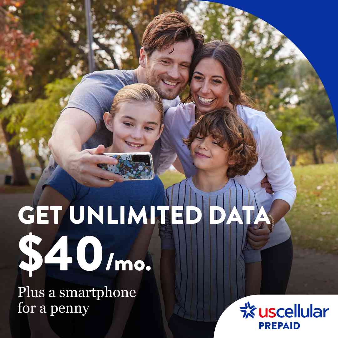Get unlimited data for $40 per month plus a smartphone for a penny. UScellular Prepaid