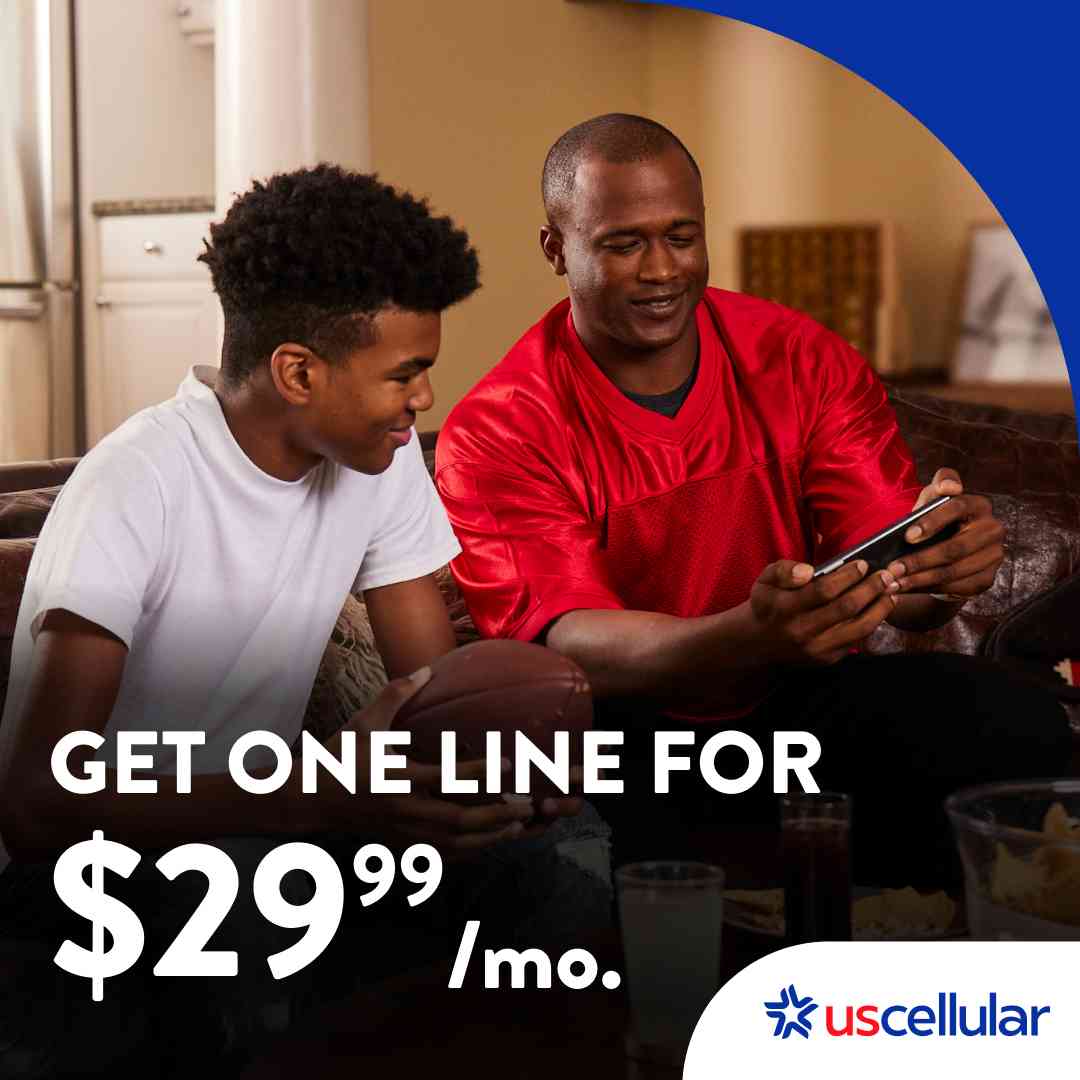One line for $29.99 per month. UScellular