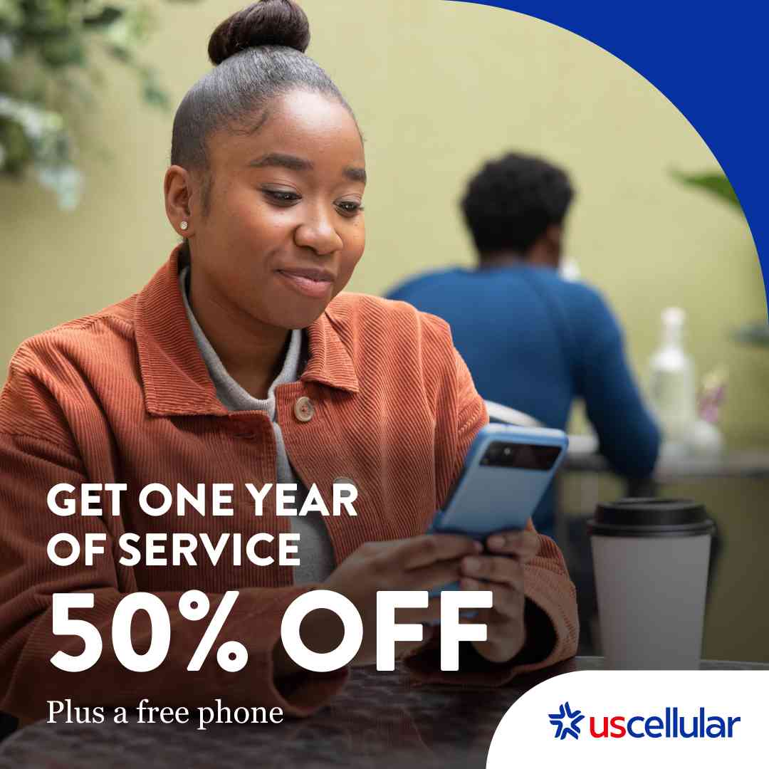 GET ONE YEAR OF SERVICE 50% OFF Plus a free phone
