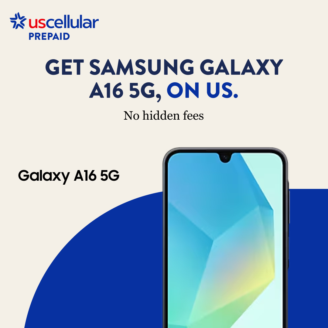 UScellular Prepaid. GET SAMSUNG GALAXY A16 5G, ON US. No hidden fees.