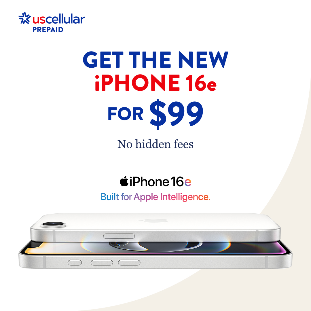 UScellular Prepaid. GET THE NEW iPHONE 16e FOR $99 No hidden fees