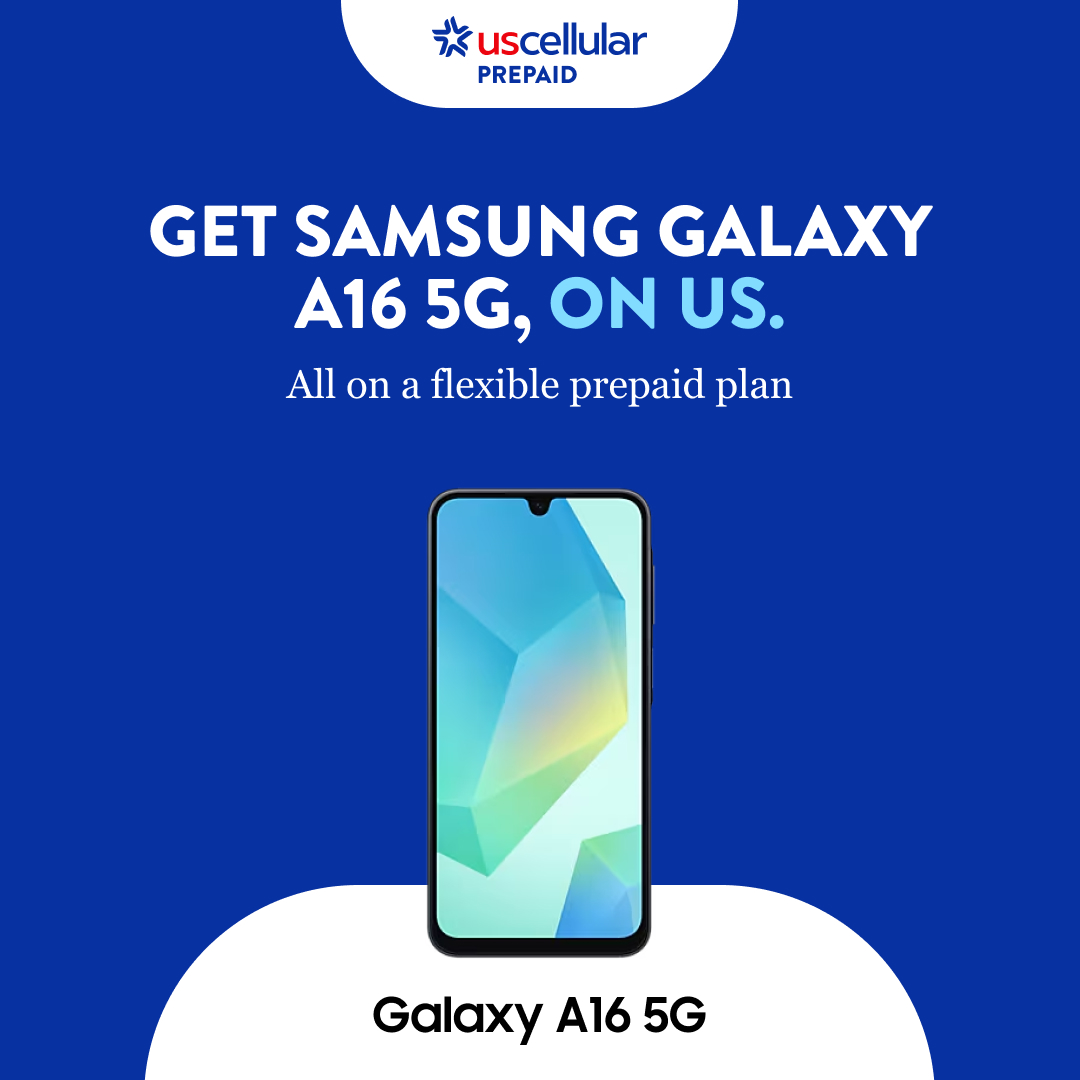 GET SAMSUNG GALAXY A16 5G, ON US. All on a flexible prepaid plan