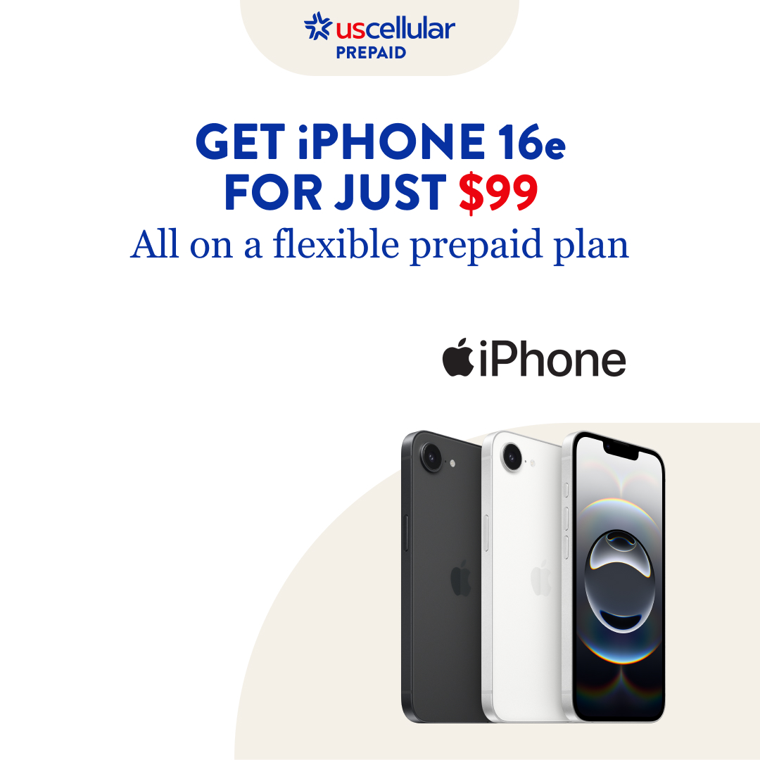 GET iPHONE 16e FOR JUST $99 All on a flexible prepaid plan